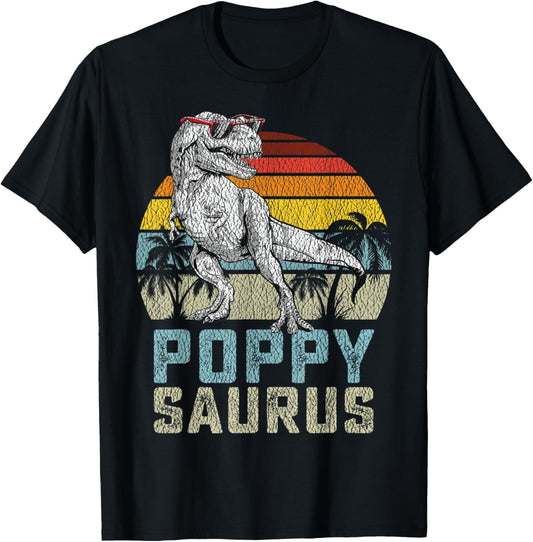 Poppysaurus T Rex Dinosaur Poppy Saurus Family Matching T-Shirt - T-Shirt | Black