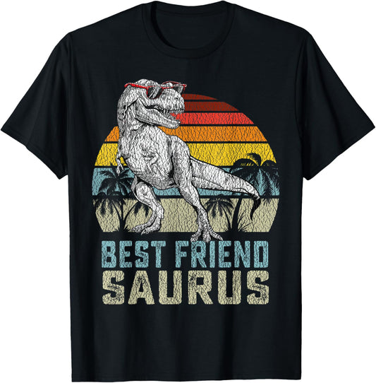 Best friendsaurus T Rex Dinosaur Best friend Saurus Family T-Shirt - T-Shirt | Black