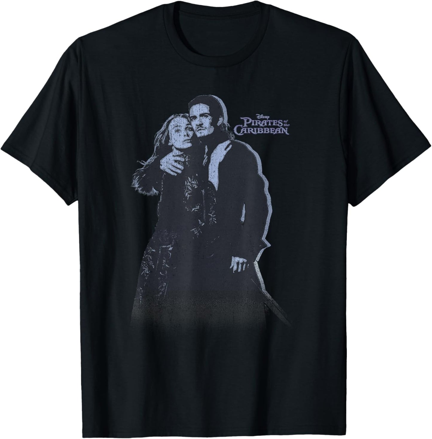 Disney Pirates of the Caribbean Will and Elizabeth Poster T-Shirt - T-Shirt | Black