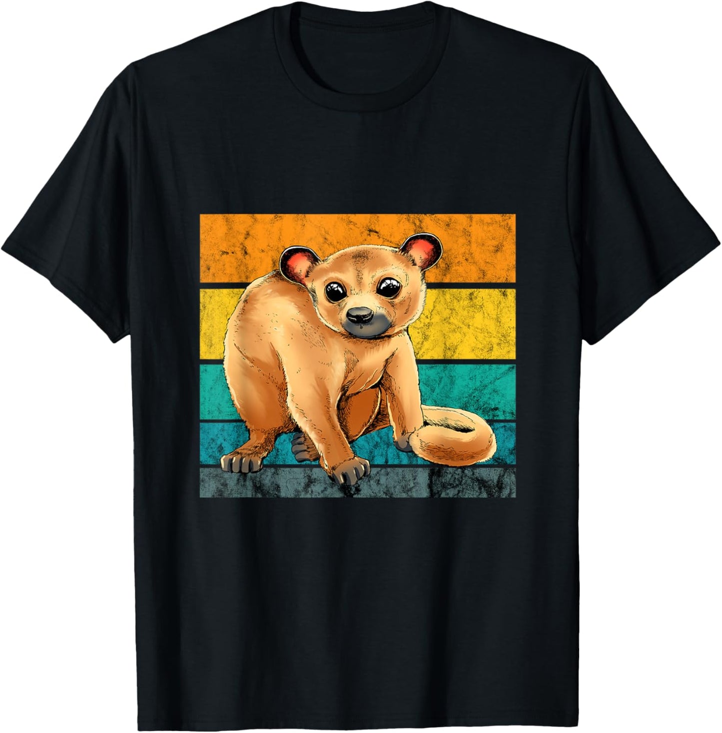 Kinkajou Retro Vintage Honey Bear Animal Kinkajou Lover T-Shirt - T-Shirt | Black