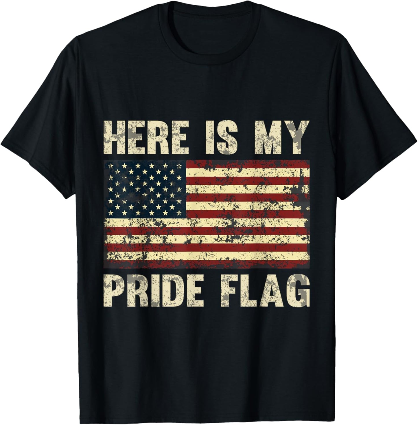 Here is My Pride Flag T-Shirt - T-Shirt | Black