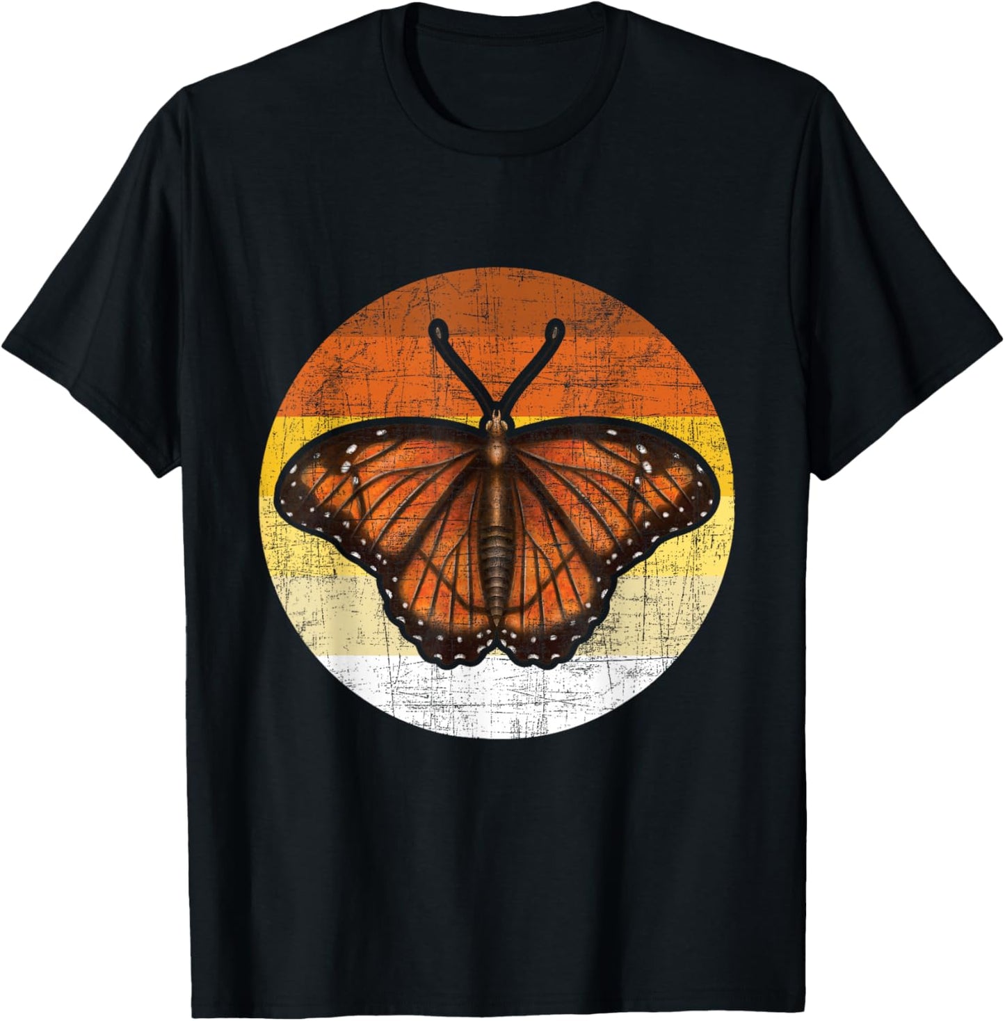 Retro Butterfly Lover - Gardener Butterflies Entomologist T-Shirt - T-Shirt | Black