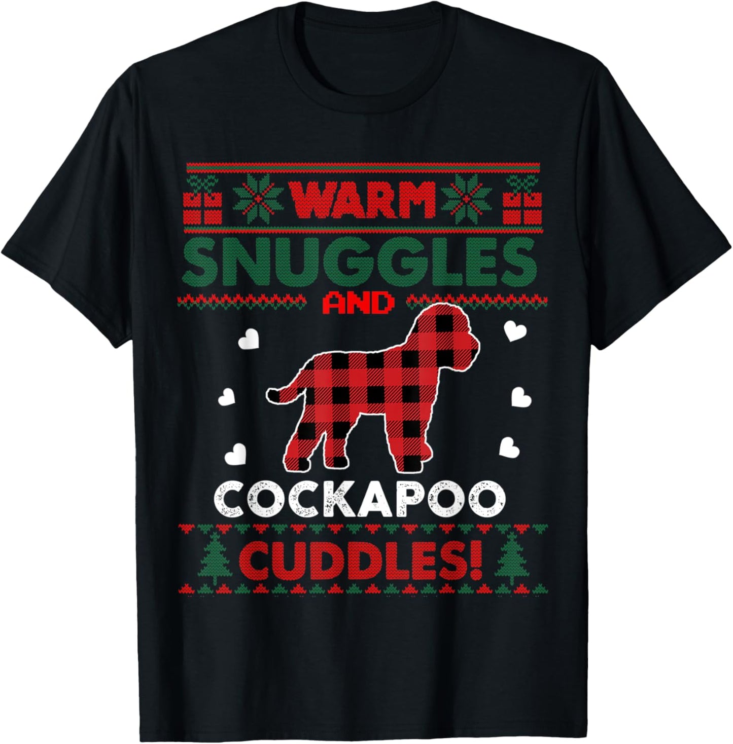 Cockapoo Dog Christmas Pajama Dog Pet Ugly Christmas Sweater Men Women Kids T-Shirt - T-Shirt | Black