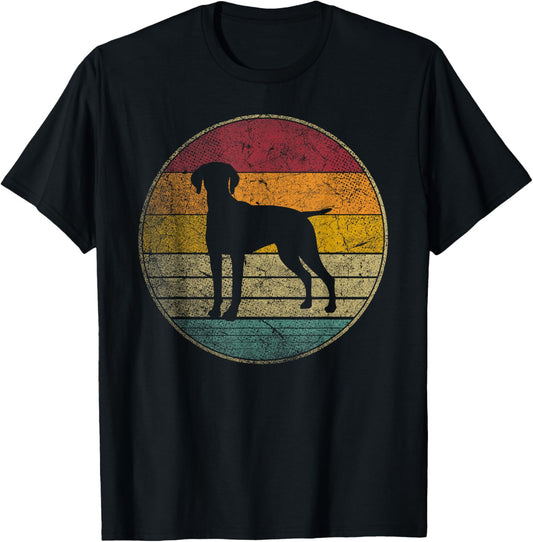 Vizsla Dog Pet Vintage Distressed Retro Style 70s 80s Gift Women Kids T-Shirt - T-Shirt | Black