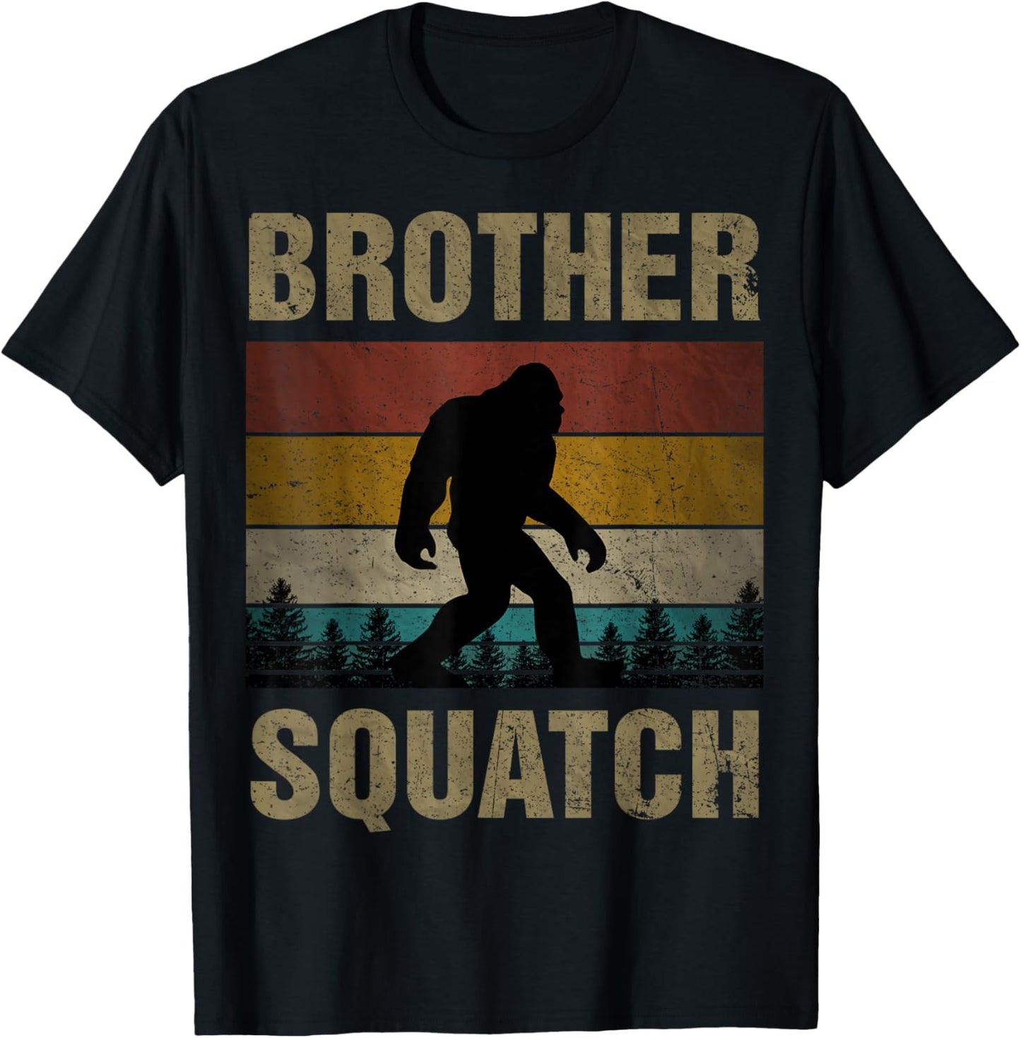Brother Squatch Bigfoot Brother Sasquatch Yeti Family T-Shirt - T-Shirt | Black