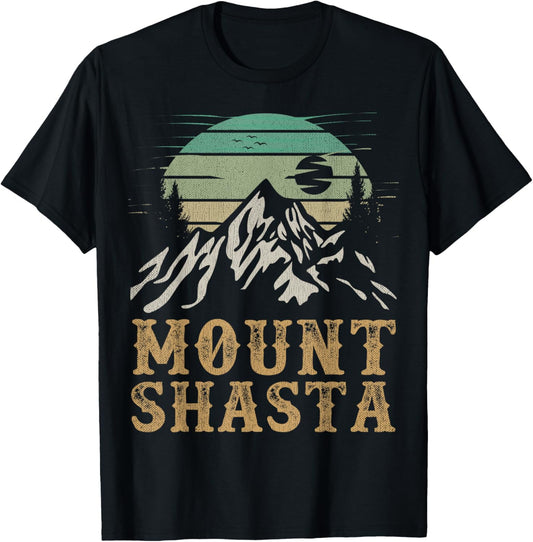 Mount Shasta California Merchandise Hiking Retro Mt Shasta T-Shirt - T-Shirt | Black