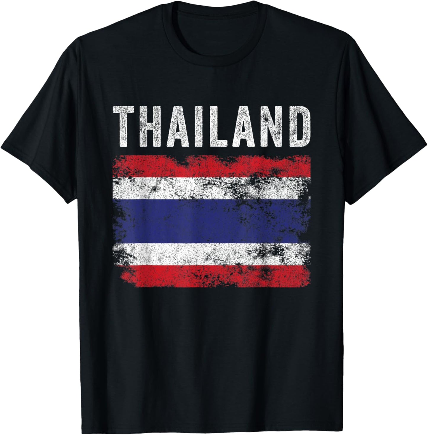 Thailand Flag Distressed - Men Women Kids - Thai Flag T-Shirt - T-Shirt | Black