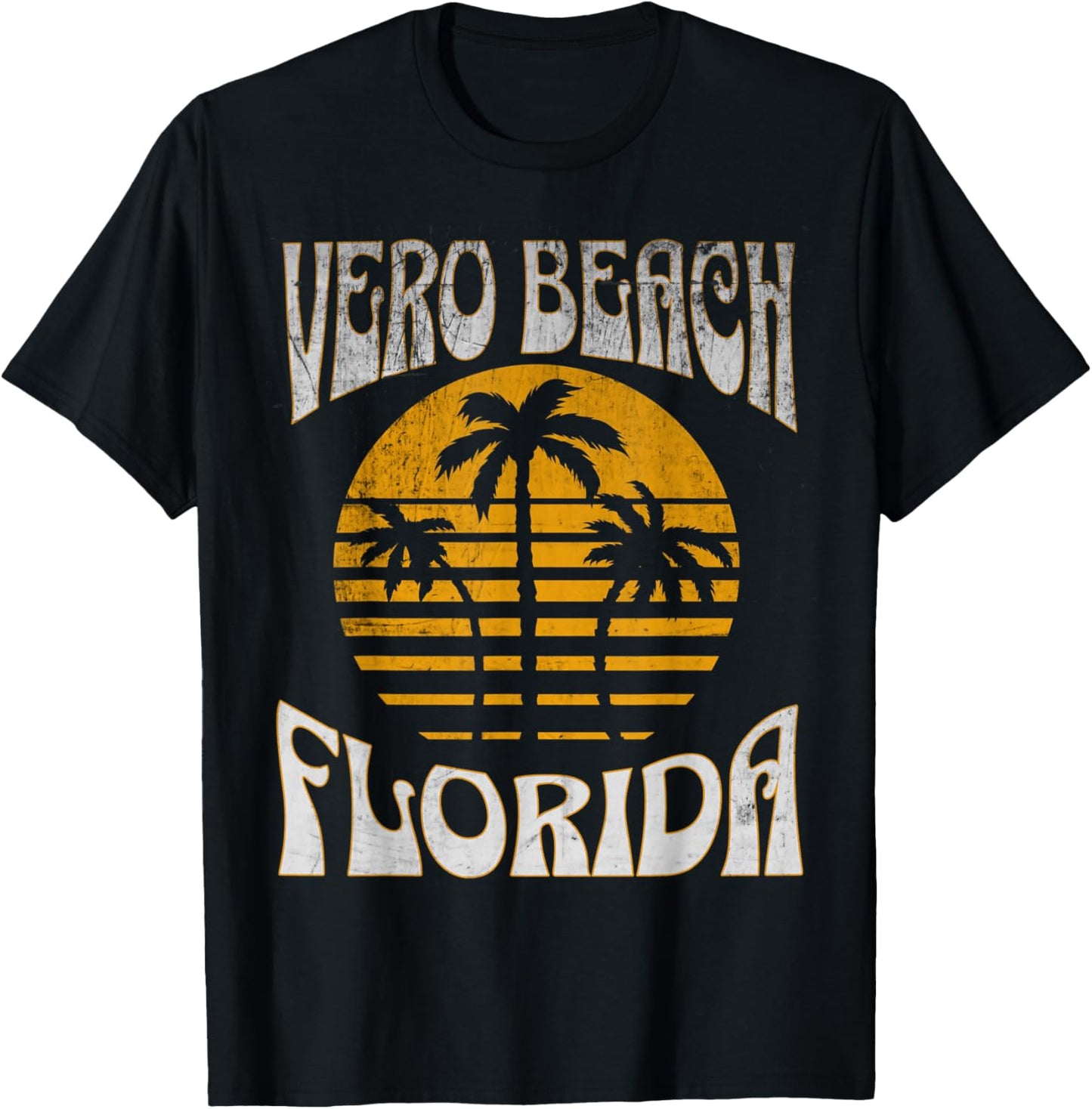 Vero Florida Beach Summer Vacation Vintage T-Shirt - T-Shirt | Black