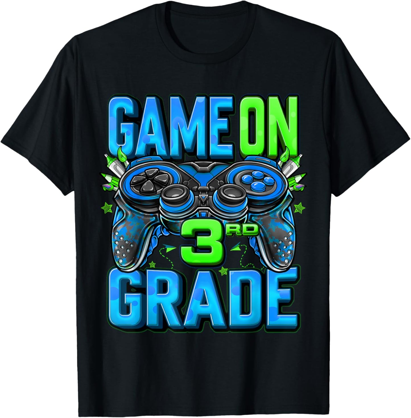 Game On 3rd Grade Back To School 3rd Grade Level Unlocked T-Shirt - T-Shirt | Black