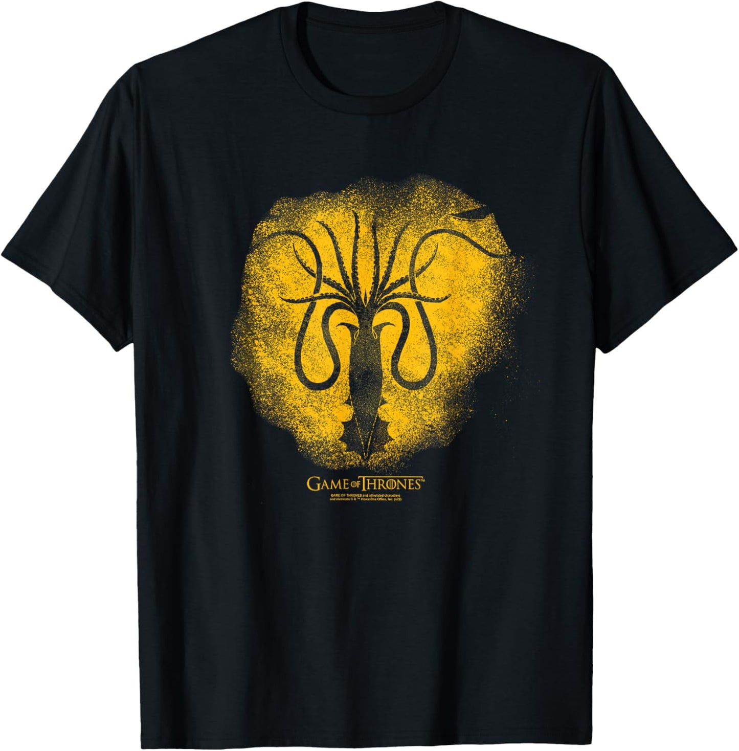 Game of Thrones Greyjoy Sprayed Outline Sigil T-Shirt - T-Shirt | Black