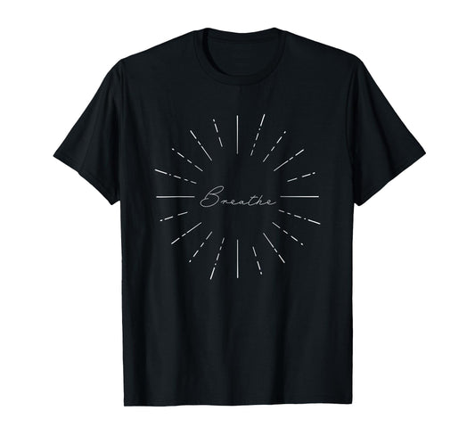 'Breathe' Starburst Calming Peaceful Breathwork Method Yoga T-Shirt