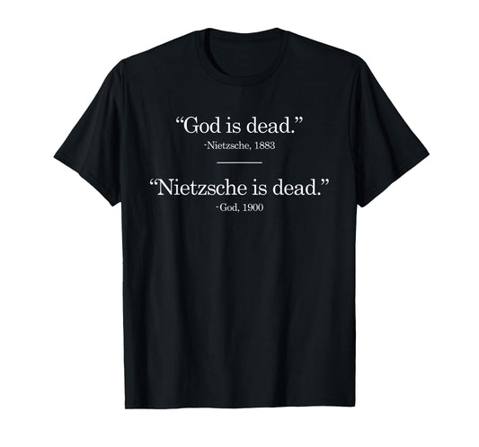 Christian Jesus T-Shirt Time: God's Not Dead Nietzsche Is Funny Unisex Adult Christian Movie T-Shirt Black Small
