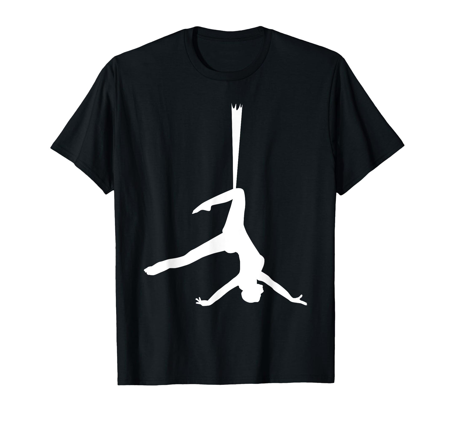 Silhouette Aerial Dance Ribbon Silk Dancer Yoga Dancing Fans T-Shirt