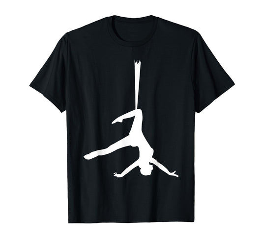 Silhouette Aerial Dance Ribbon Silk Dancer Yoga Dancing Fans T-Shirt