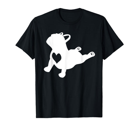 French Bulldog Yoga Pose Love Heart Frenchie T-Shirt for Men Women Girls Kids