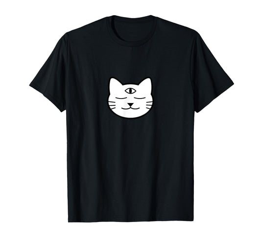 Three-Eyed Cat Third Eye Chakra Yoki Mascot Yoga Meditation T-Shirt
