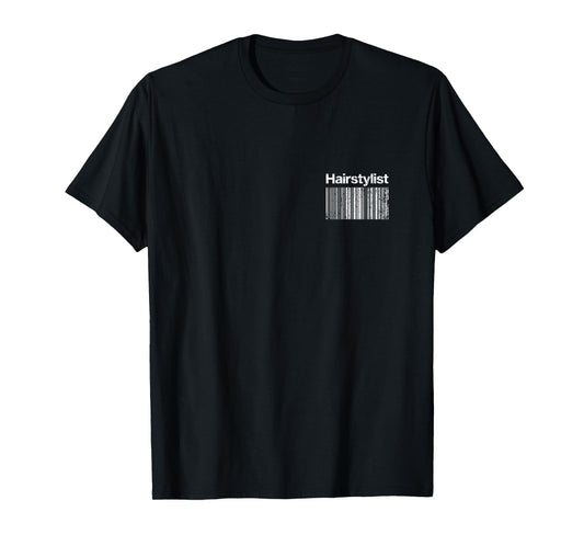 Vintage Hairstylist BACK Barcode Hair Stylist T-Shirt