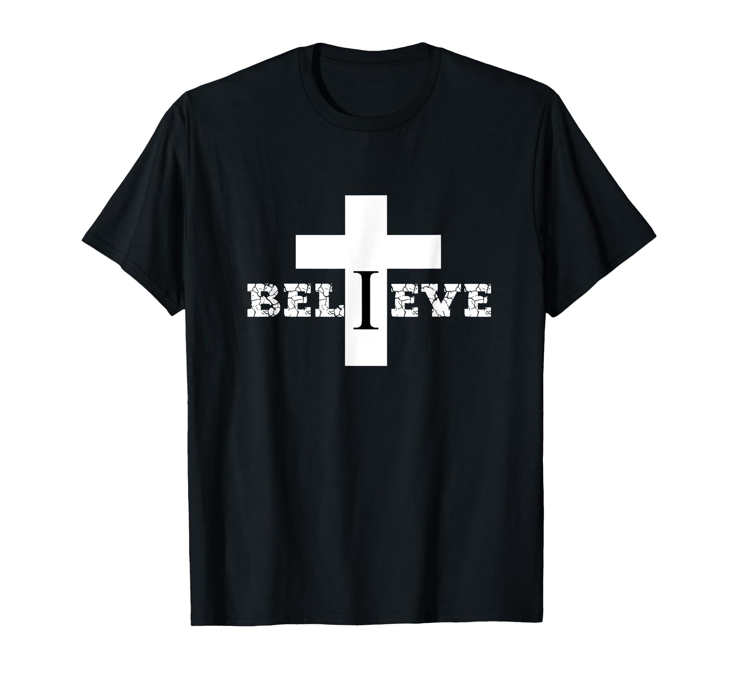 Christian Aesthetic Text and Cross Design Believe Religious T-Shirt