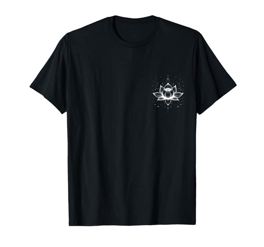 Lotus Flower Pocket Mindfulness Minimalist Meditation T-Shirt