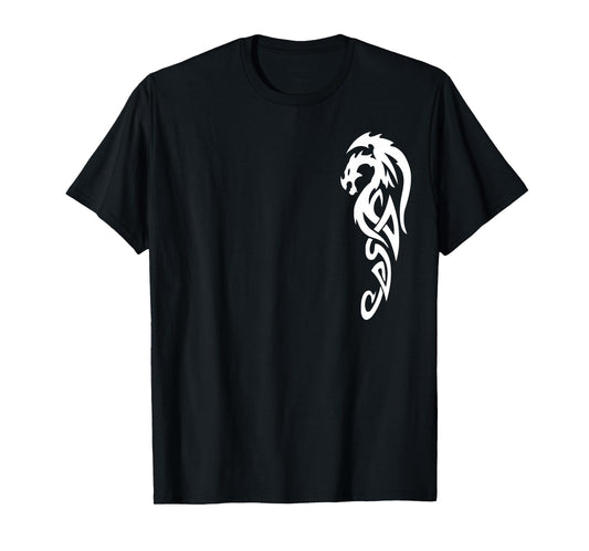 White Tribal Dragon Martial Arts T-Shirt