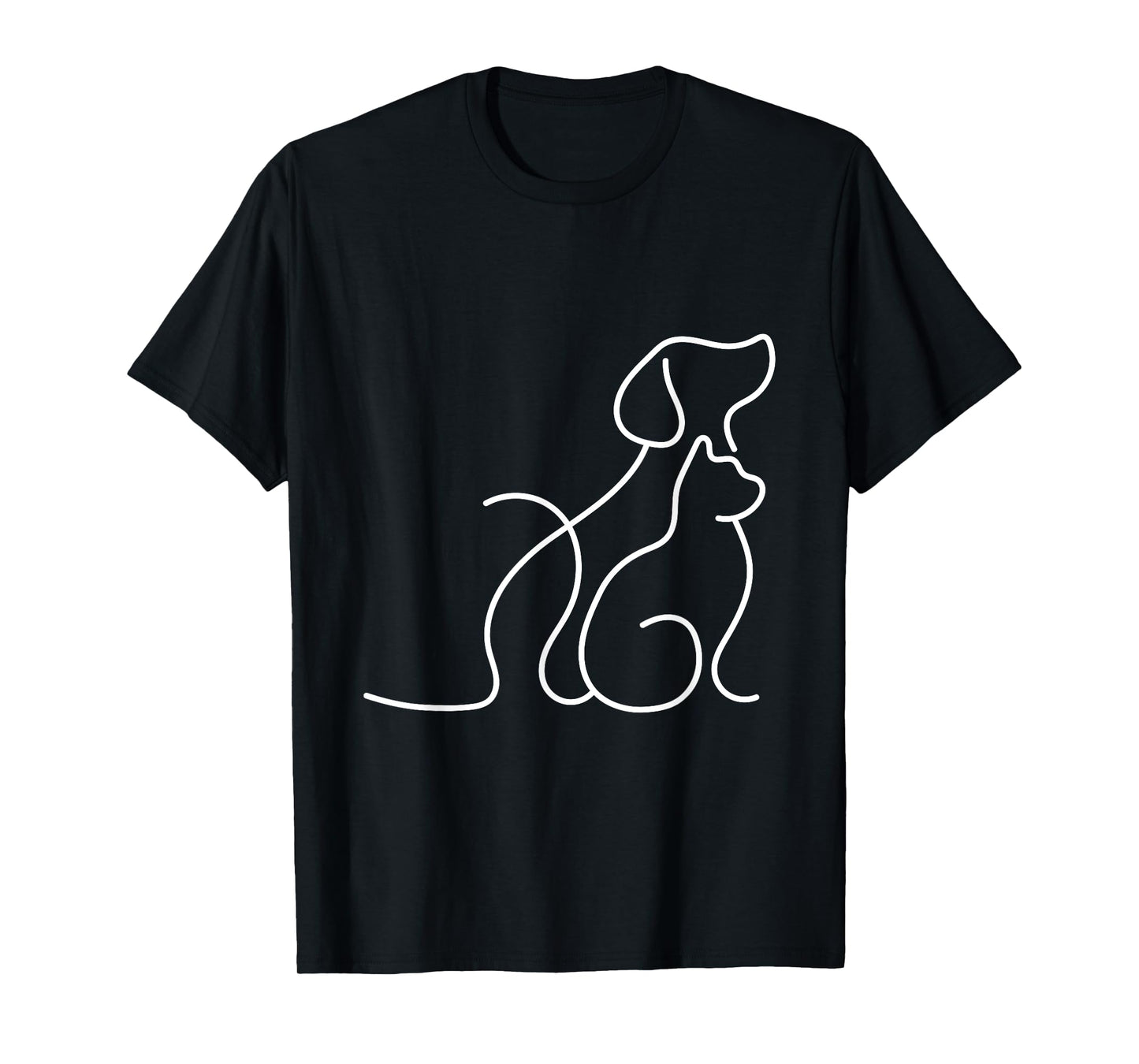 Dog Puppy and Baby Cat Heart - Animal Dog & Cat Heart T-Shirt