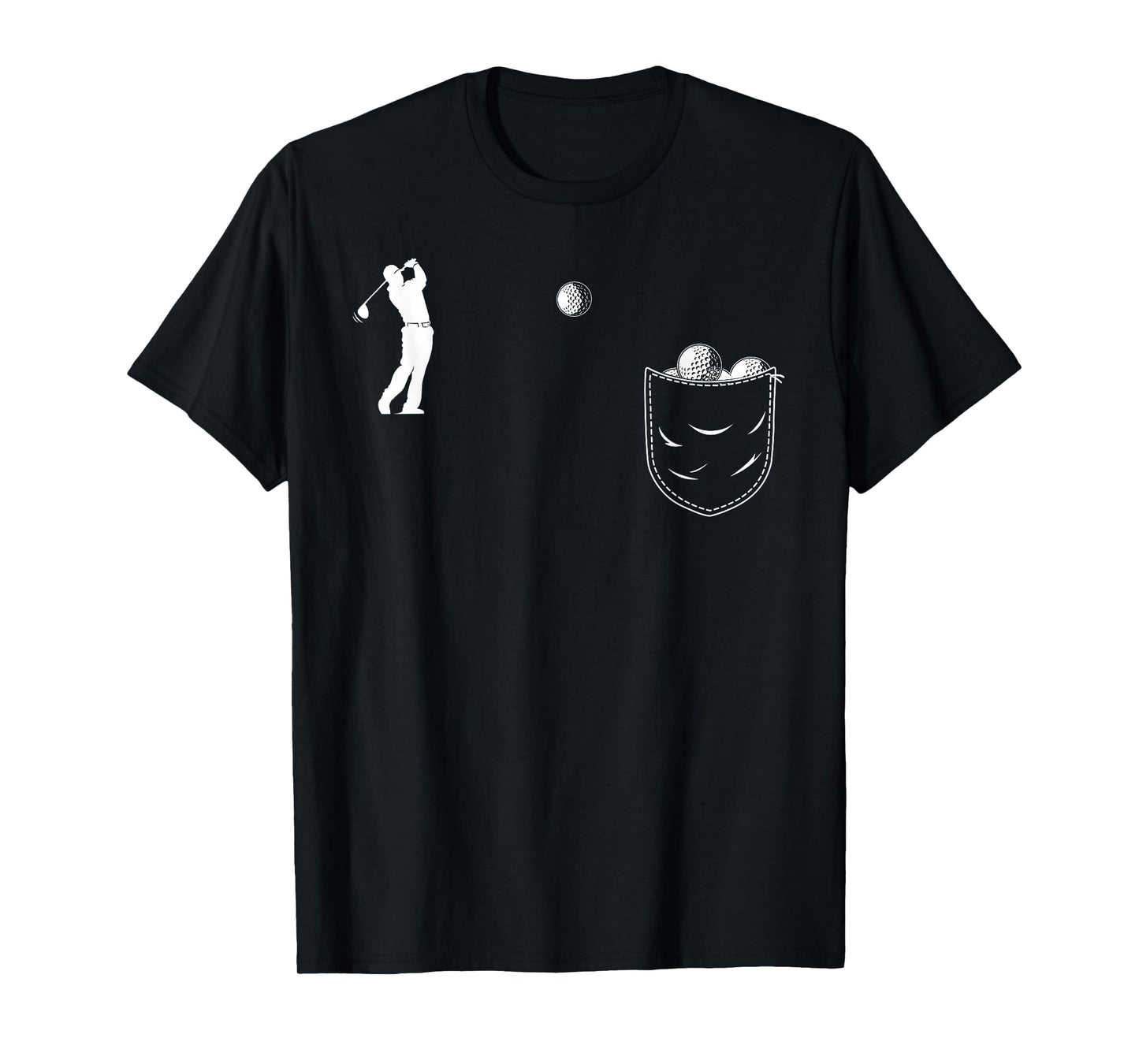 Funny Golfer Art Golf Balls In Pocket Funny Golfing T-Shirt
