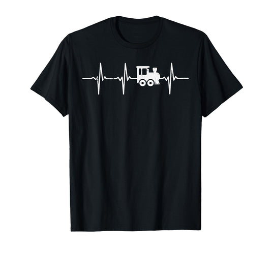 Train Heartbeat Locomotive Conductor Men Boys Kids Women T-Shirt