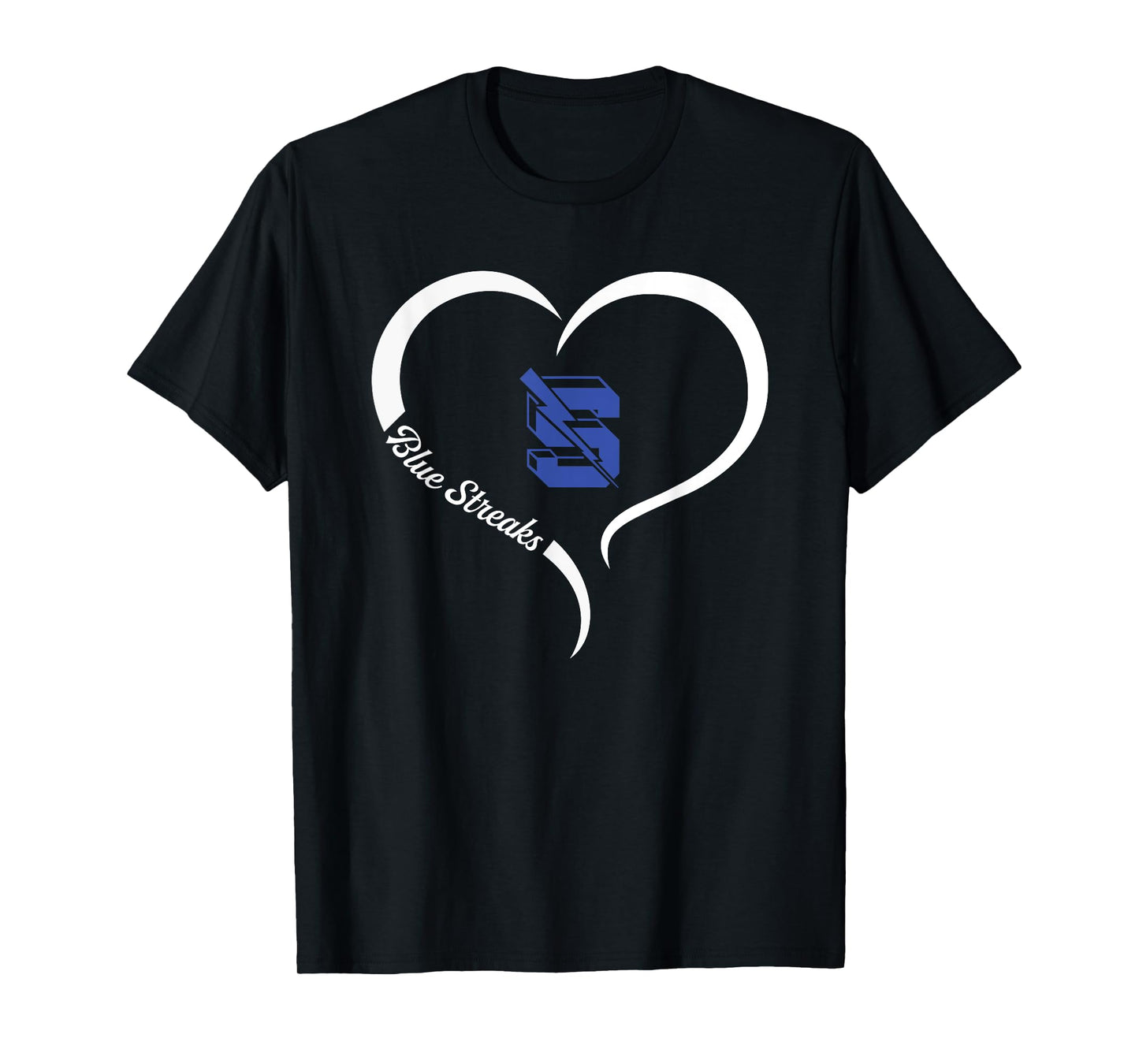 Sebring Blue Streaks Logo Half Heart Slogan HS T-Shirt
