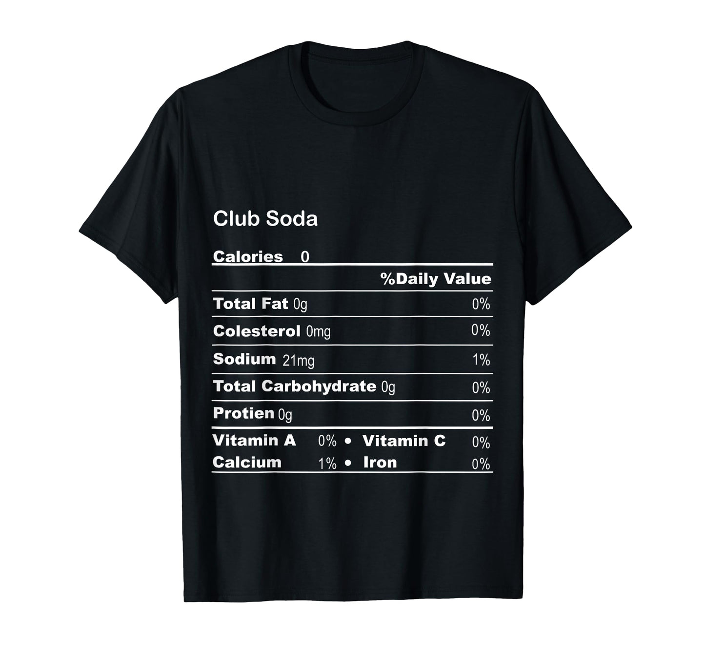 Funny Club Soda Thanksgiving Nutritional Fact T-Shirt