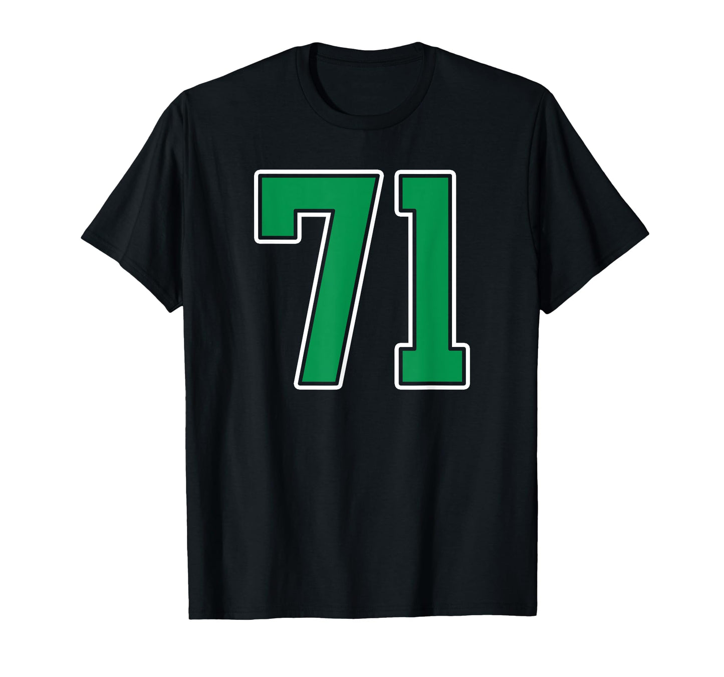 Kelly Green White Number 71 Jersey Player Uniform #71 T-Shirt
