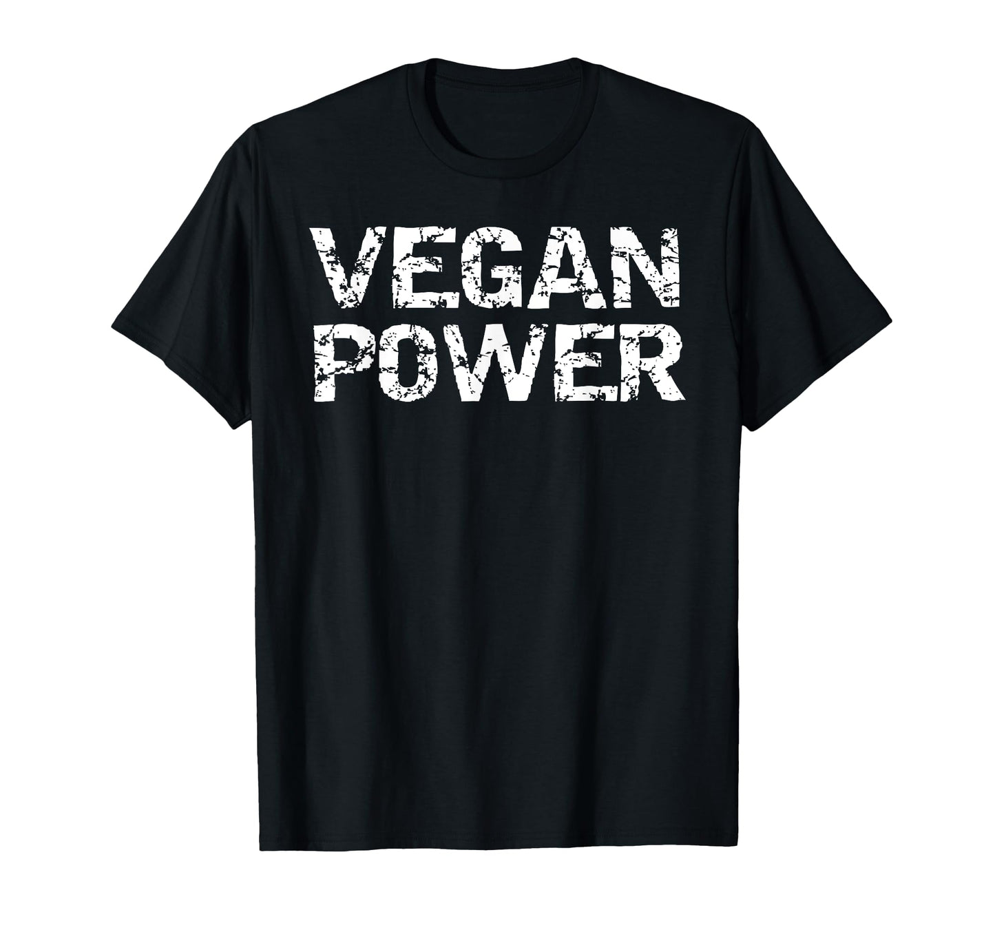 Vegan Workout Gift for Men Funny Distressed Vegan Power T-Shirt