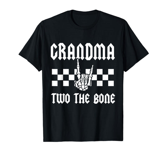 Grandma Two The Bone Skeleton Hand 2nd Birthday Boy Girl T-Shirt