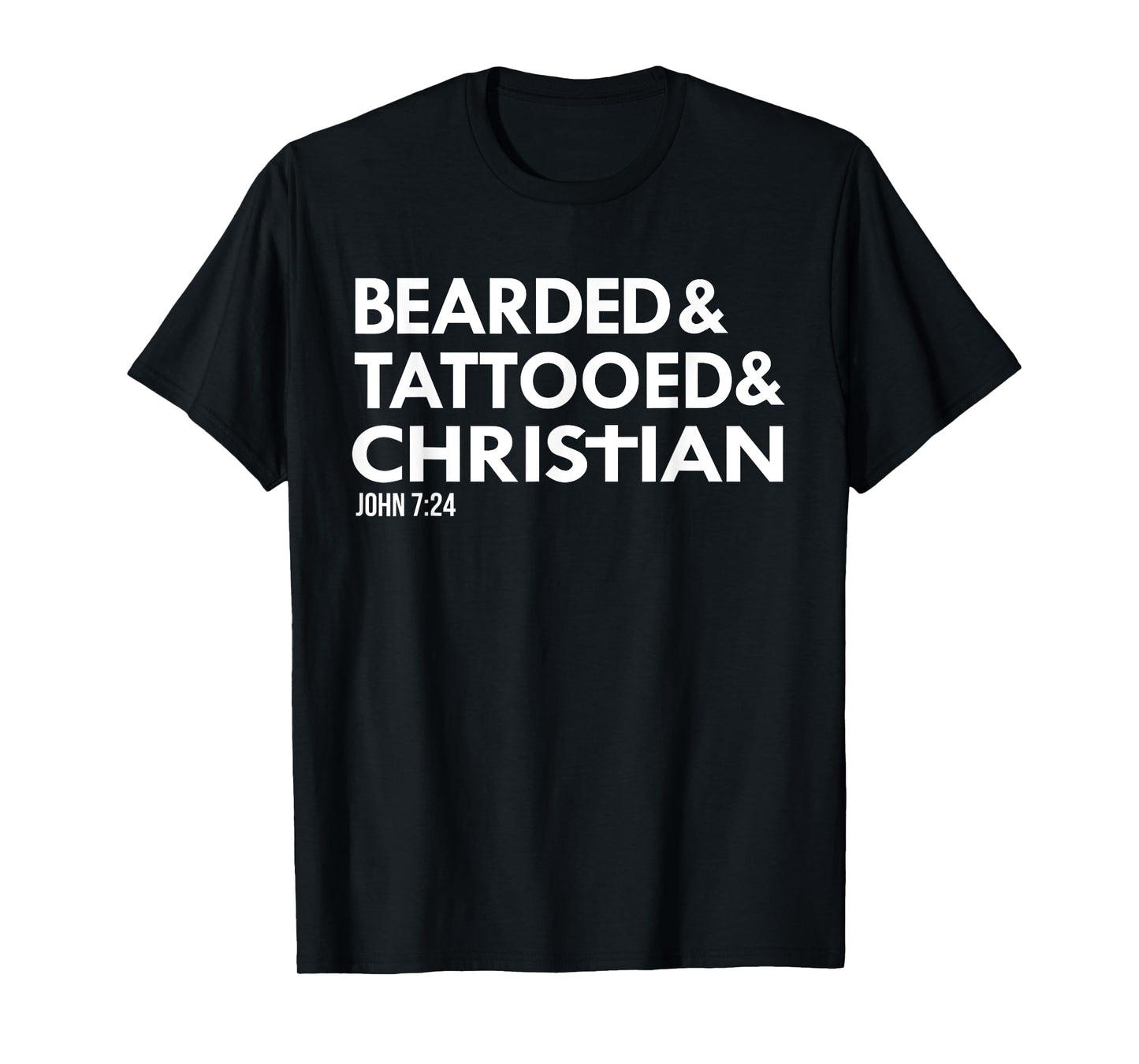 Bearded Tattooed Christian Funny Beard Tattoo Tats T-Shirt