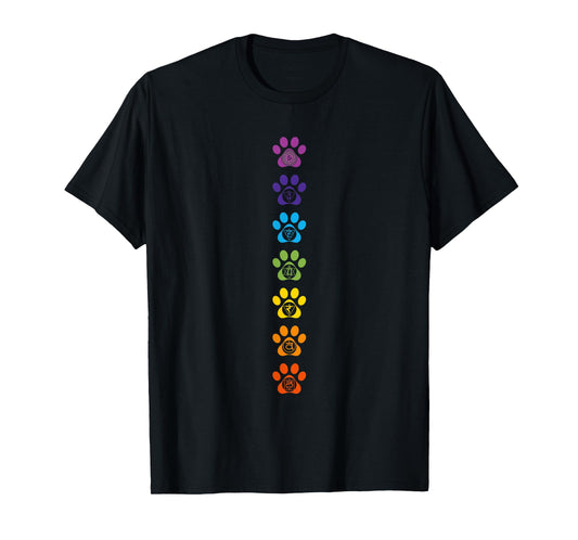 7 Chakras Puppy Paw Print Cute High Vibe Conscious T-Shirt T-Shirt