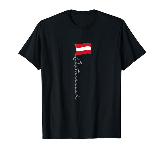Austria Signature Flag Pole - Patriotic Austrian Flag Women Kids Men T-Shirt