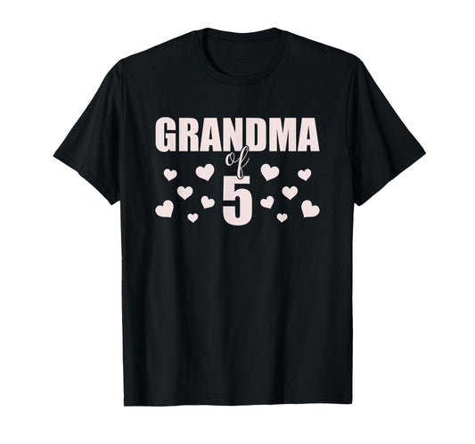 Grandma 5 Grandkids 5th Time Cubed Grandma Of Five T-Shirt