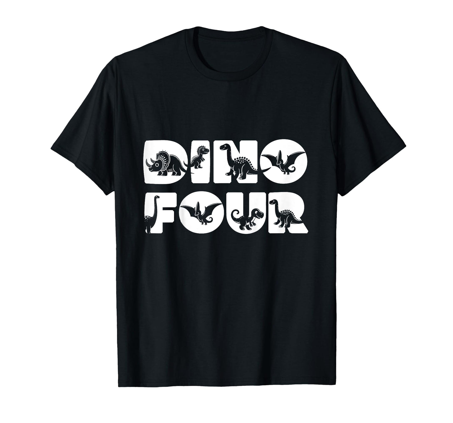 Four Birthday, Dino Four Birthday T-Shirt