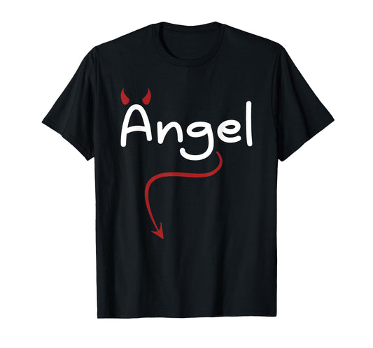 Carnival Costume Devil Angel Couple Love Funny Angel T-Shirt