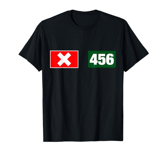 Cool 456 Code Number Illustration Novelty Graphic Designs T-Shirt