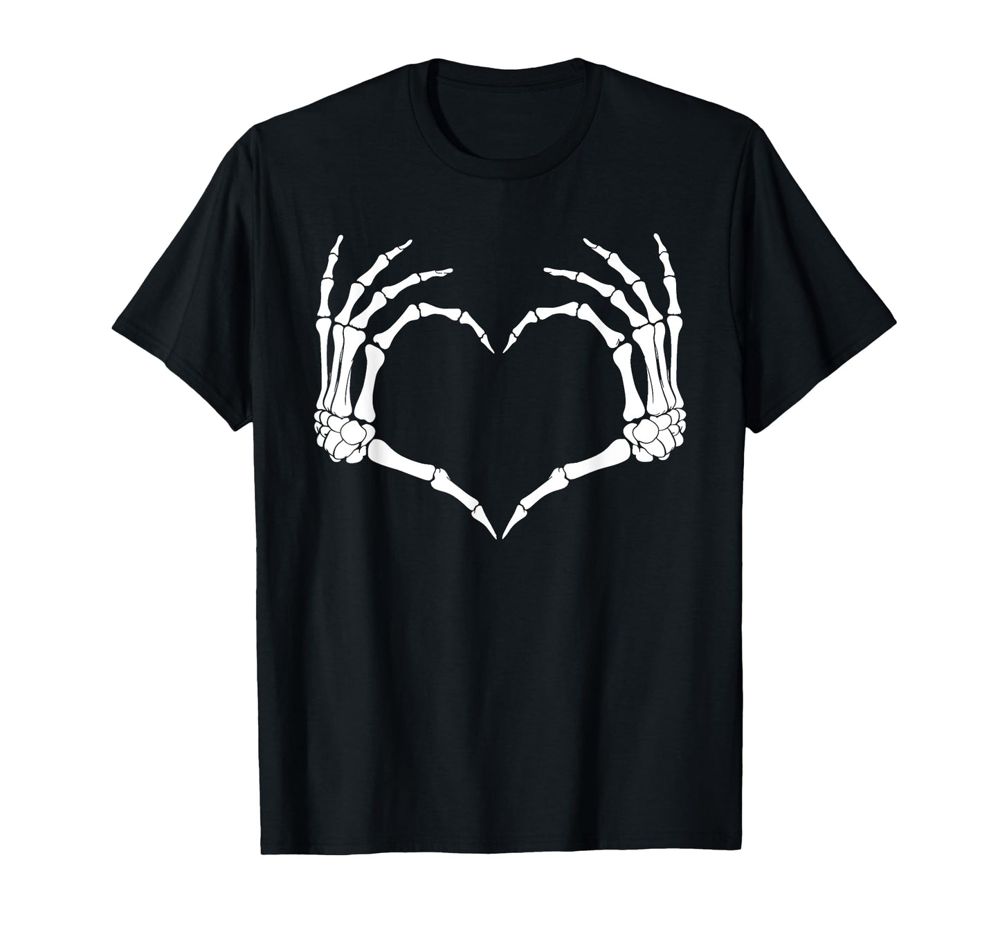 Skeleton Heart Hand Sign Family Women Girl Halloween Costume T-Shirt