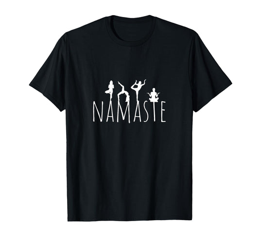 Namaste Yoga Poses Zen Fitness Women Workout Wear T-Shirt