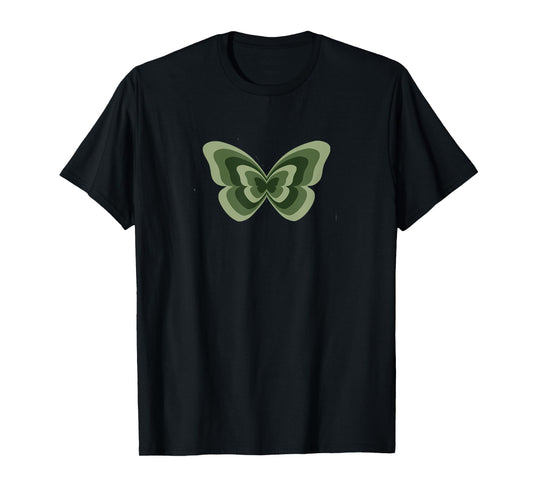 Olive Green Butterfly Latte Love Aesthetic Cottagecore T-Shirt