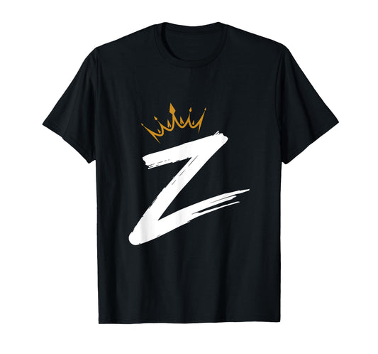 Queen King Letter Z - Favorite Letter With Crown Alphabet T-Shirt