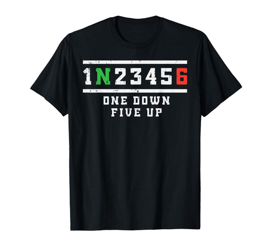 Motorcycle Gear Shift One Down Five Up Biker Men Women Kids T-Shirt