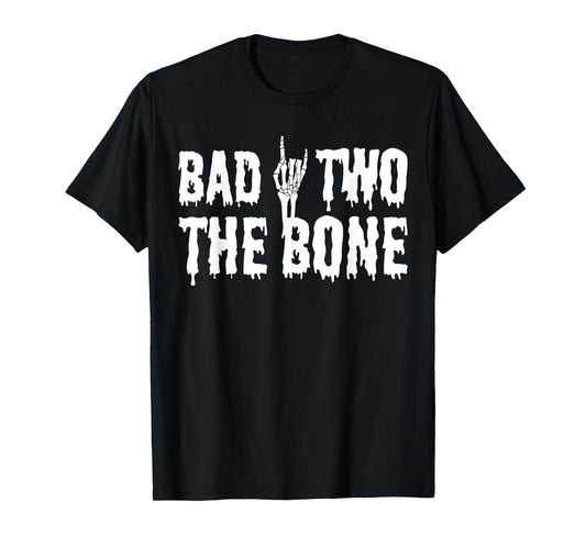 Bad Two the Bone 2nd Birthday 2 Years Old Gothic Birthday T-Shirt