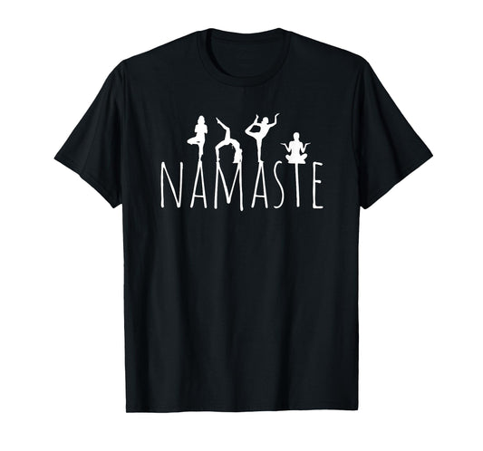 Namaste Yoga Poses Zen Fitness Women Workout Wear T-Shirt