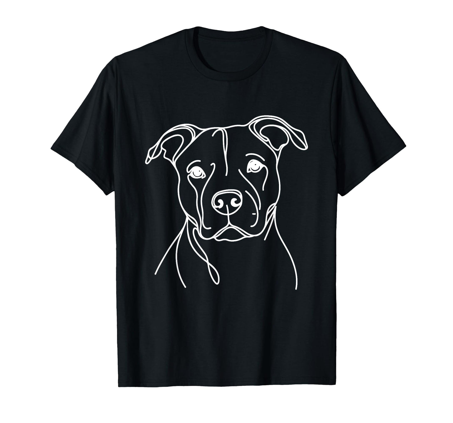 Line Art Dad Mom Dog - Pitbull T-Shirt for Men Women