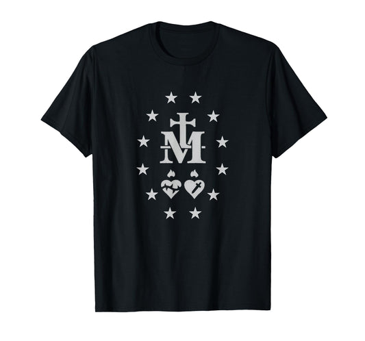 Miraculous Medal T-Shirt Catholic Virgin Mary Sacred Heart T-Shirt
