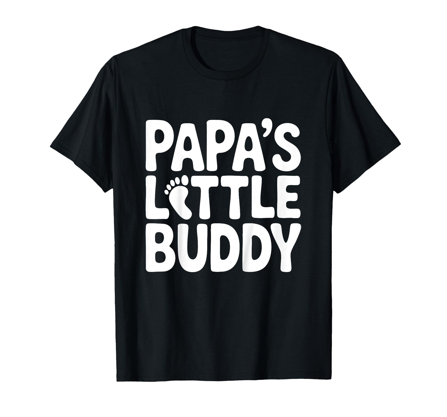 Kids Papa's Little Buddy Shirt Kids Boy Girl Toddler Fathers Day T-Shirt