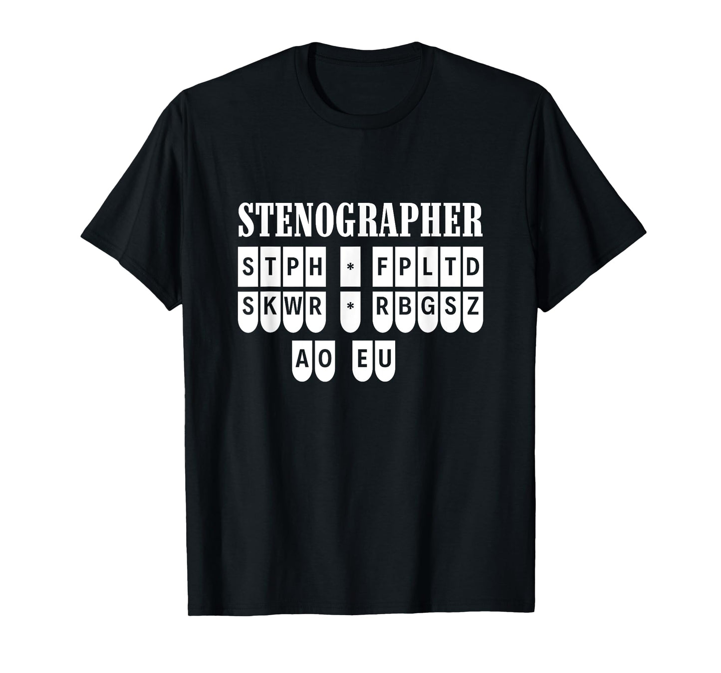 Court Reporter Stenographer Steno Apparel Unisex-Adults Stenographer T-Shirt Black X-Small Modern Round Collar Short Sleeve Cotton Blend T-Shirt